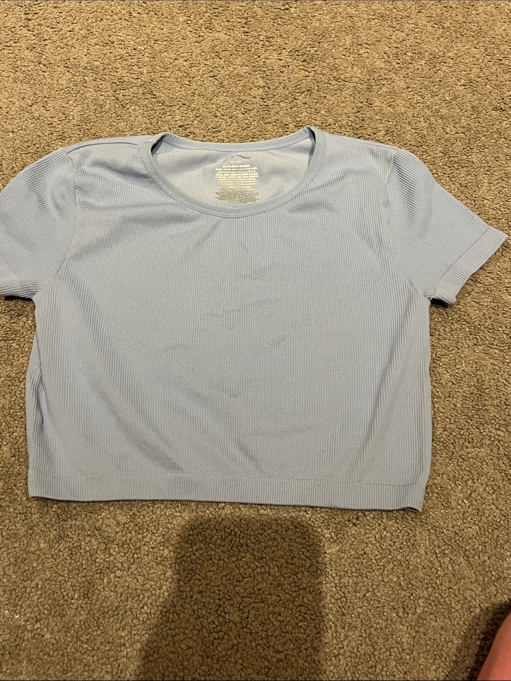 art class Baby Blue Ribbed Crop Tee